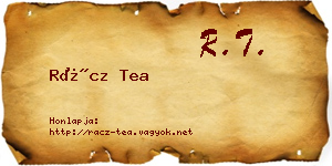Rácz Tea névjegykártya
